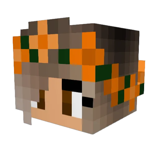Mineleeuw Minecraft avatar head, 3D render