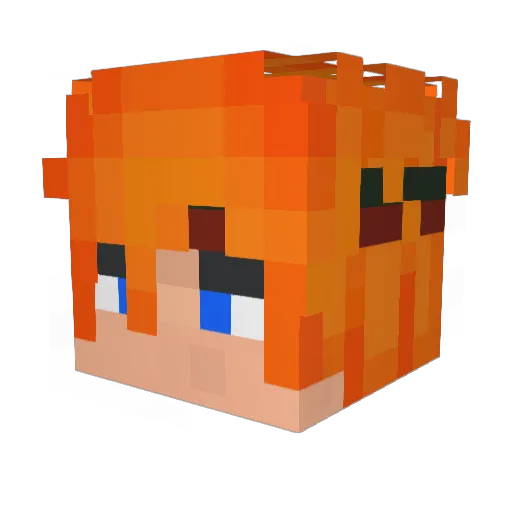 Minemathiscraft1 Minecraft avatar head, 3D render