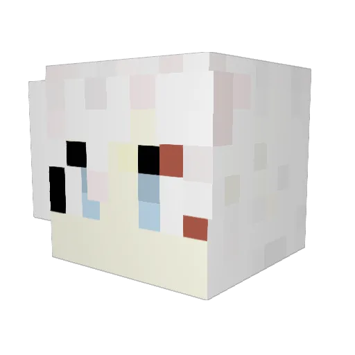 Minemoss Minecraft avatar head, 3D render