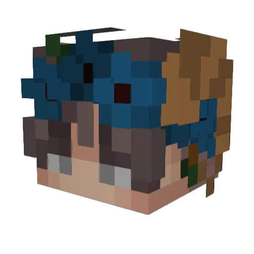 MinenTill Minecraft avatar head, 3D render