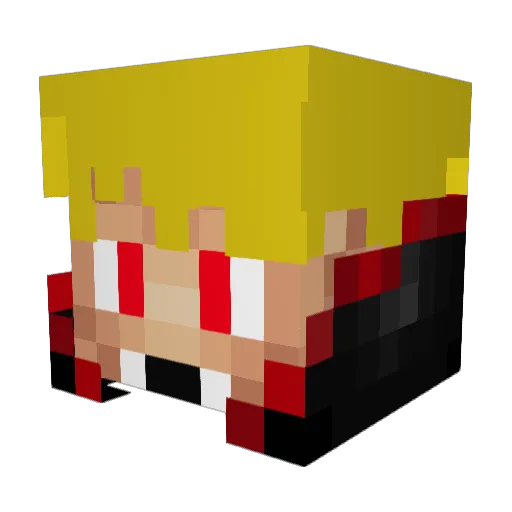 Mineplaysz Minecraft avatar head, 3D render
