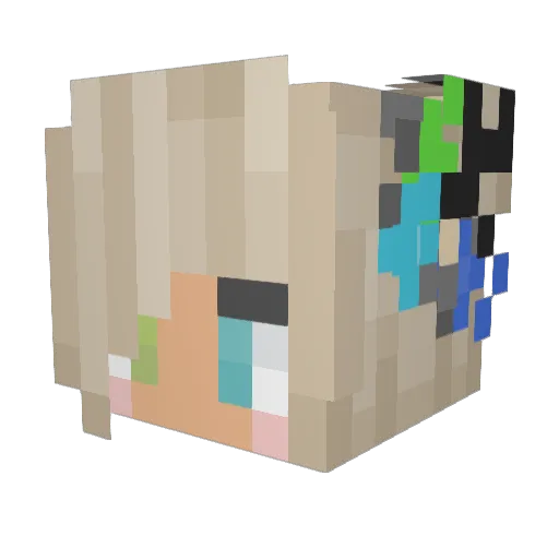 MinerBunni Minecraft avatar head, 3D render