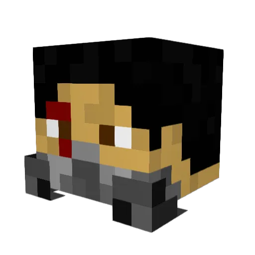MinerHE Minecraft avatar head, 3D render