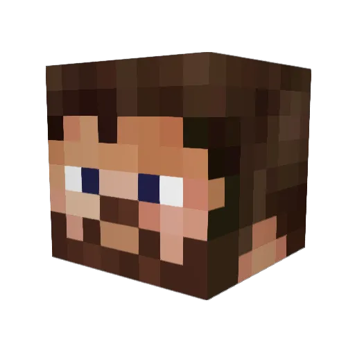 MinerKubix Minecraft avatar head, 3D render