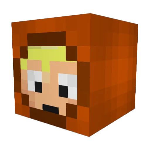 MinerLucke Minecraft avatar head, 3D render