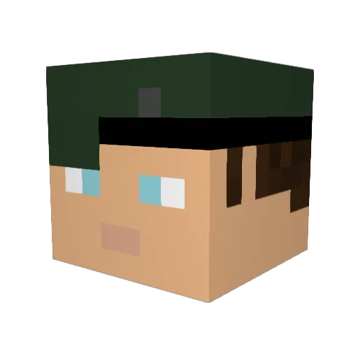 MinerManSky Minecraft avatar head, 3D render