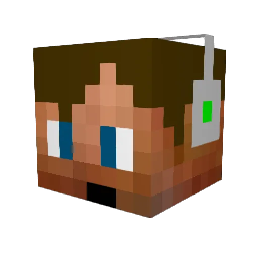 MinerSmurf Minecraft avatar head, 3D render
