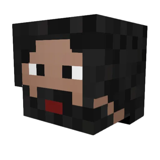 MinerWa1 Minecraft avatar head, 3D render
