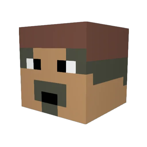 Miner_Rob Minecraft avatar head, 3D render