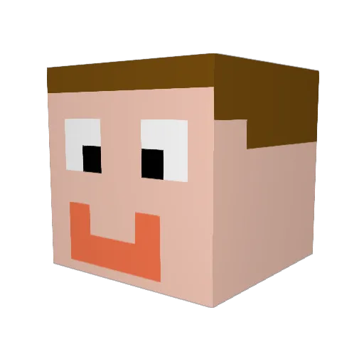 Mineralny Minecraft avatar head, 3D render