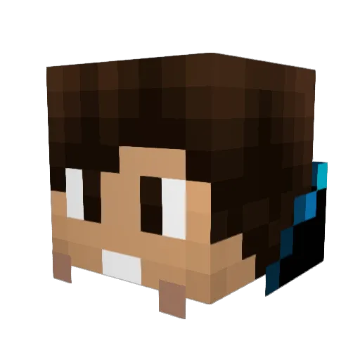 Minerdude628 Minecraft avatar head, 3D render