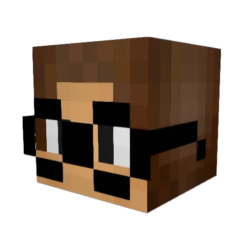 MinersGeek Minecraft avatar head, 3D render