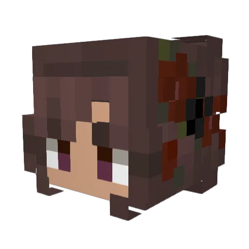 Minervs Minecraft avatar head, 3D render