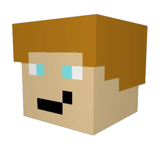 MinesX3 Minecraft avatar head, 3D render