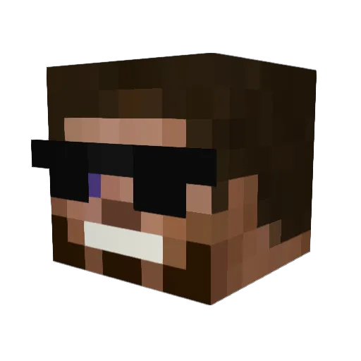 Minetoms Minecraft avatar head, 3D render