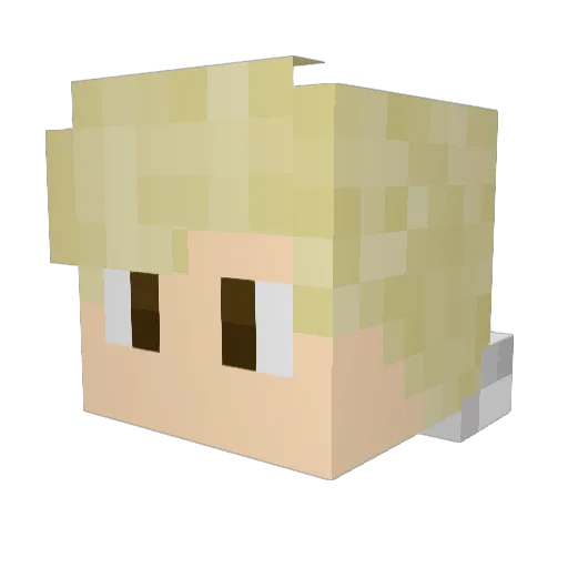 Miney Minecraft avatar head, 3D render