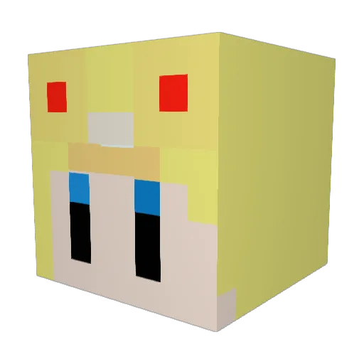 MingGirl Minecraft avatar head, 3D render