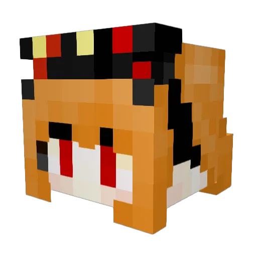 MingZhiGe Minecraft avatar head, 3D render