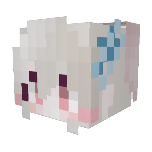 Ming_Lan_ Minecraft avatar head, 3D render