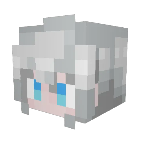 Ming_Lu_ Minecraft avatar head, 3D render