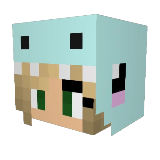 Mingmina Minecraft avatar head, 3D render