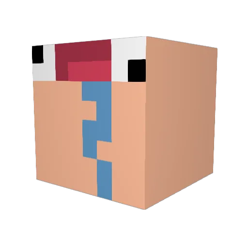 MinhBis Minecraft avatar head, 3D render