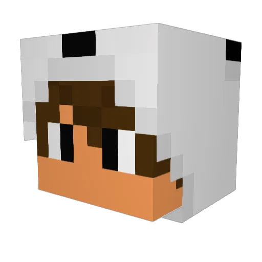 MinhDow Minecraft avatar head, 3D render