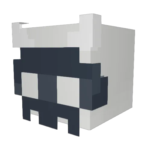 Minhau Minecraft avatar head, 3D render