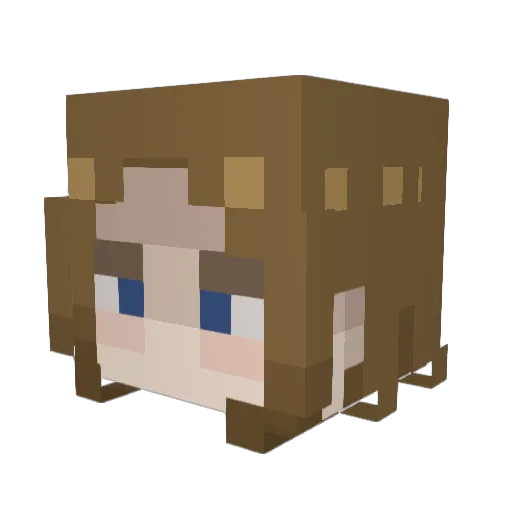Minhi_ Minecraft avatar head, 3D render