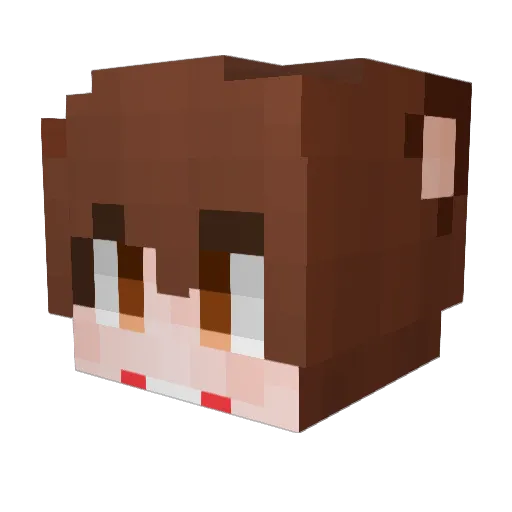 Minhoo_ Minecraft avatar head, 3D render