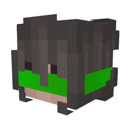 Minhoquito Minecraft avatar head, 3D render