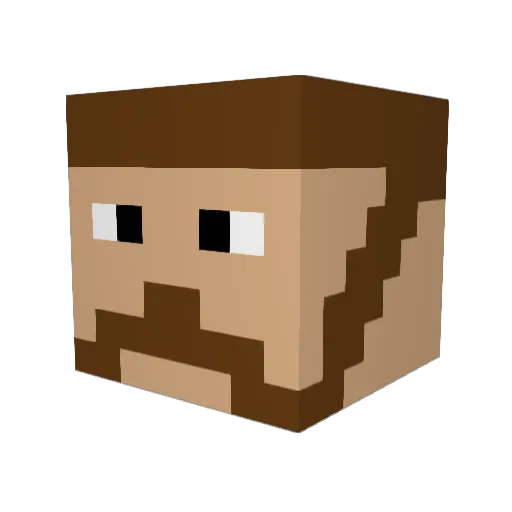 MiniBandito Minecraft avatar head, 3D render