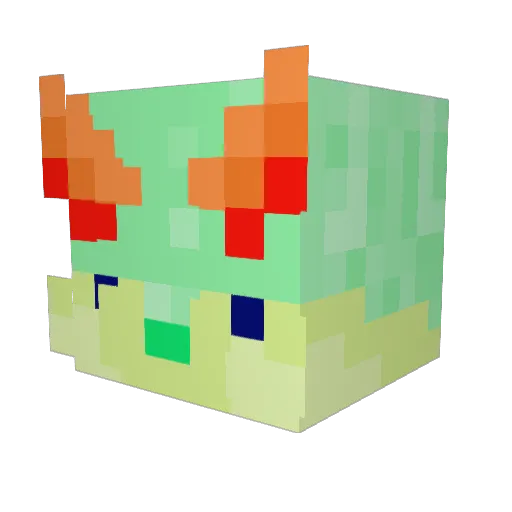 MiniFishing Minecraft avatar head, 3D render