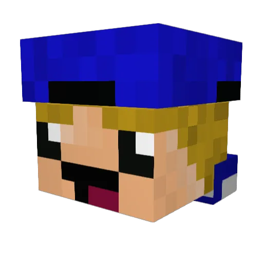 MiniGiga Minecraft avatar head, 3D render