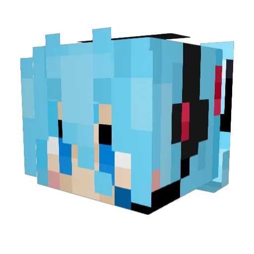 MiniGurl Minecraft avatar head, 3D render