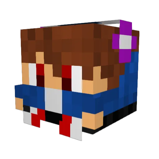 MiniHeFe Minecraft avatar head, 3D render