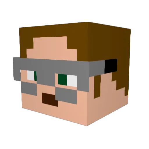 MiniJarvO Minecraft avatar head, 3D render