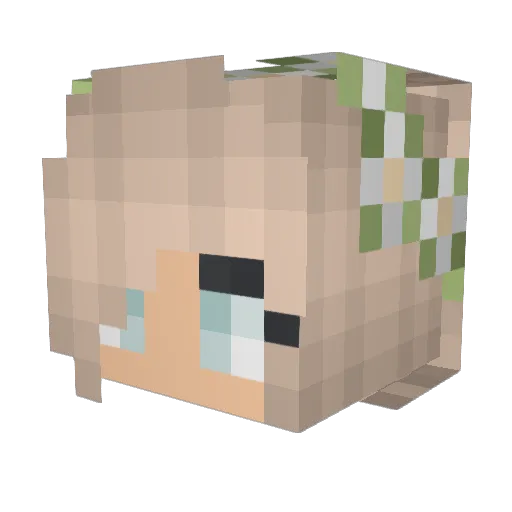 MiniKoti Minecraft avatar head, 3D render