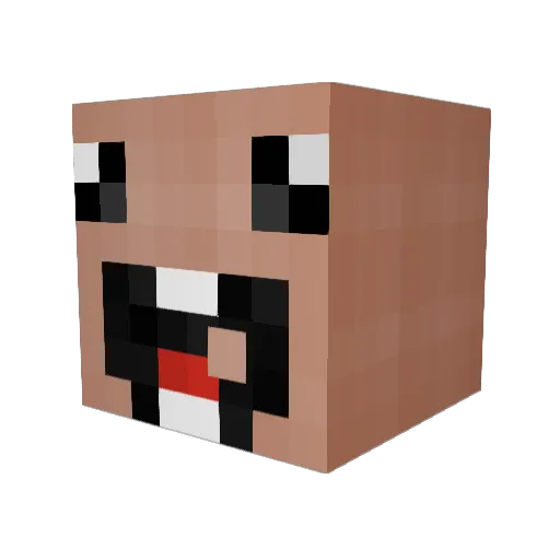 MiniLucas Minecraft avatar head, 3D render
