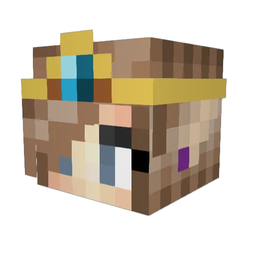 MiniManeki Minecraft avatar head, 3D render