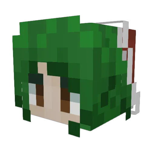 MiniManuela Minecraft avatar head, 3D render