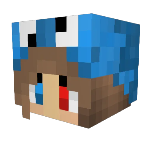 MiniMee Minecraft avatar head, 3D render
