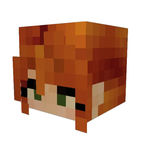 MiniMochachino Minecraft avatar head, 3D render