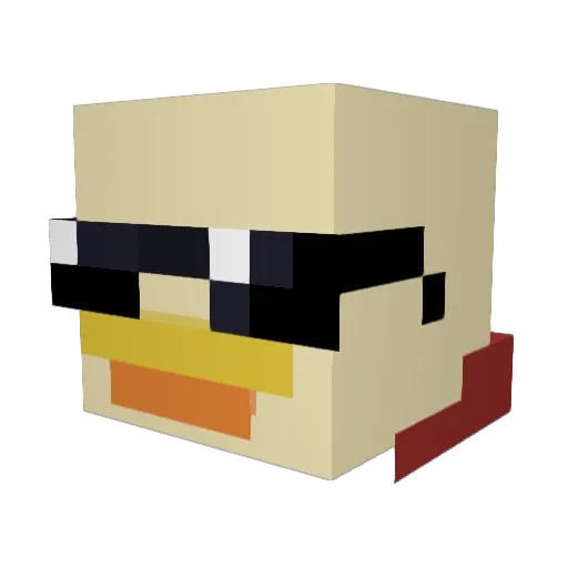 MiniNinjaRed Minecraft avatar head, 3D render
