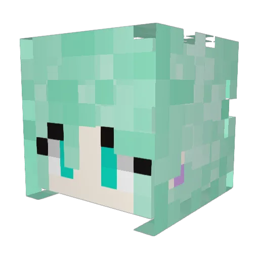 MiniOkami Minecraft avatar head, 3D render