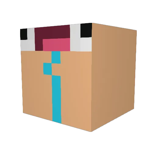 MiniPingO Minecraft avatar head, 3D render