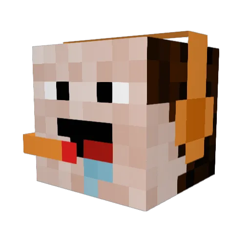 MiniPtitMo Minecraft avatar head, 3D render