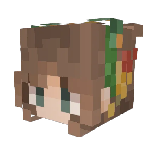 MiniSaam Minecraft avatar head, 3D render