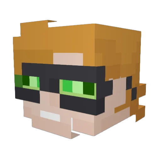 MiniSwa Minecraft avatar head, 3D render