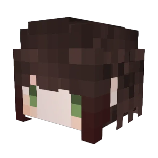 MiniZoey Minecraft avatar head, 3D render
